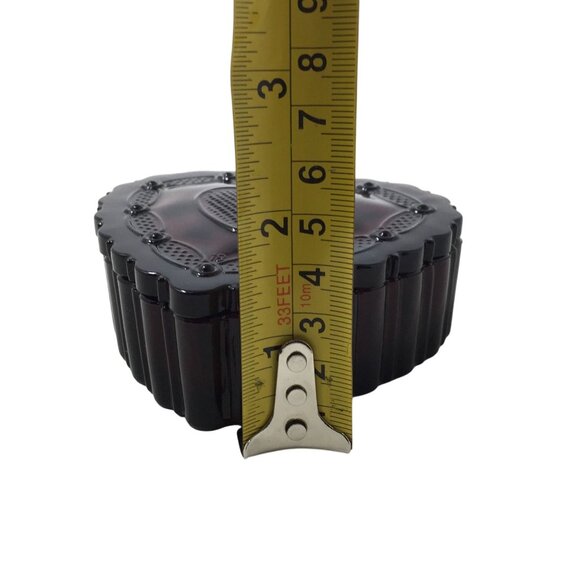 Vintage Avon 1876 Cape Cod Collection Ruby Red Glass Heart-Shaped Trinket Box - Picture 12 of 14